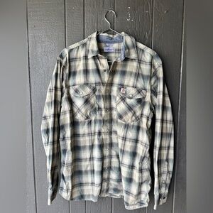 Carhartt Plaid Casual Button Down Shirt - Gray and Blue